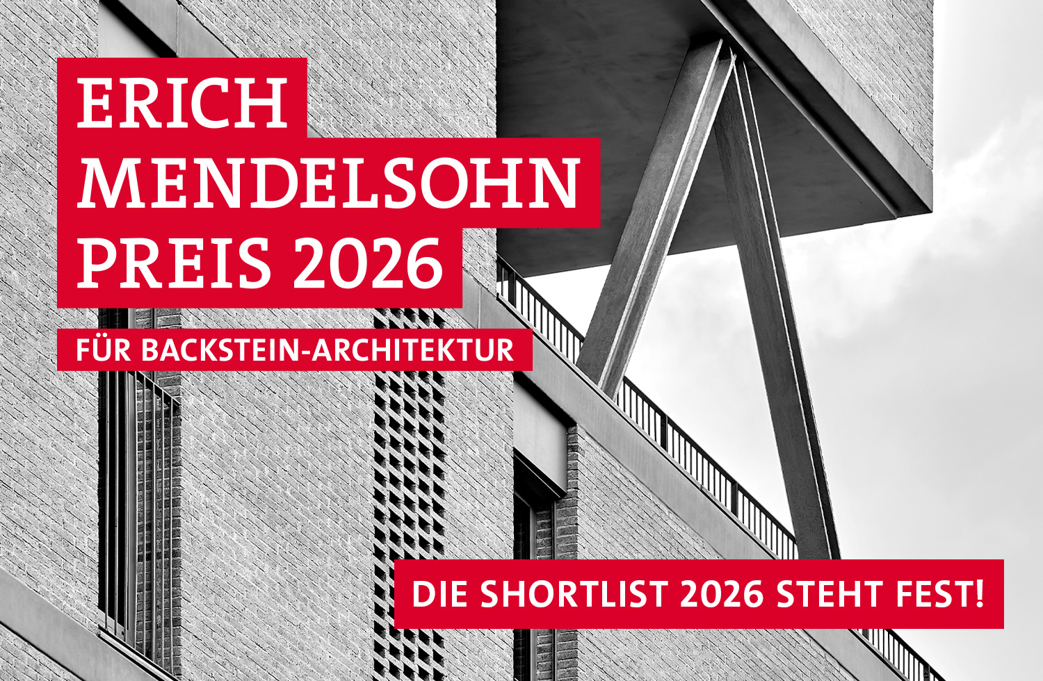Erich Mendelsohn Preis Keyvisual, die Shortlist steht fest