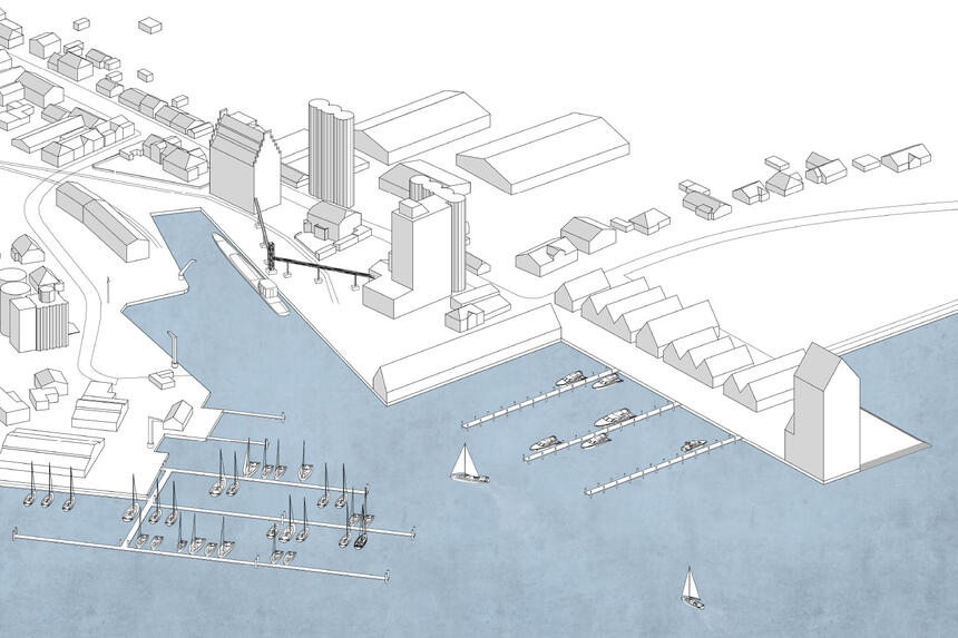Axonometrie Ensemble – Hafen Burgstaaken