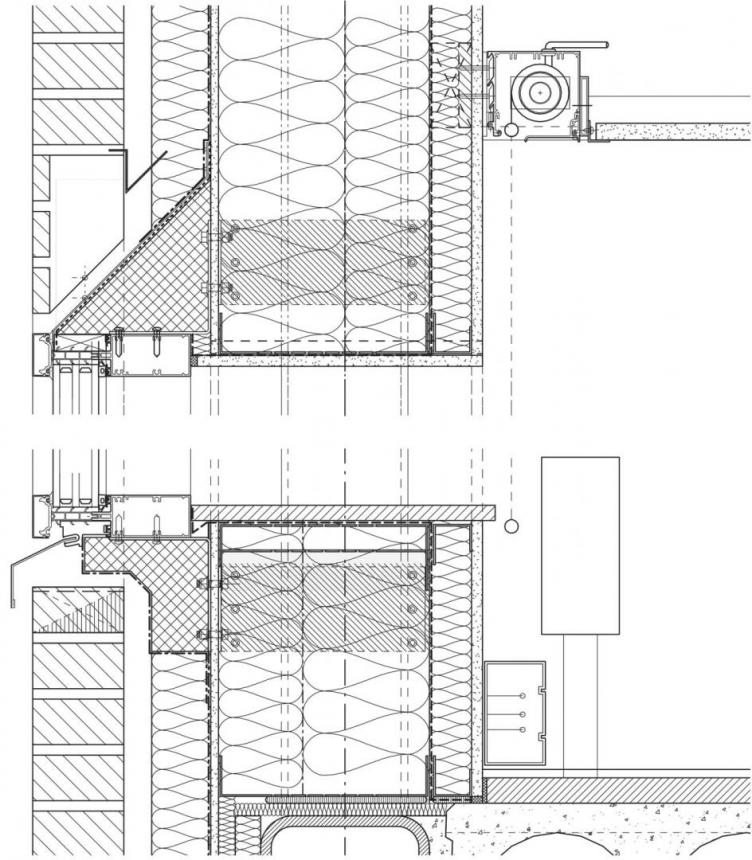 Vertikalschnitt Glasfelt Südfassade