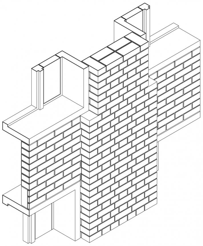 Detail des Pfeilerversprungs mit Formstein